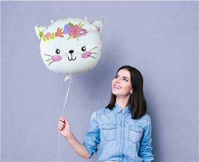 Kitten foil balloon, 44 x 35 cm