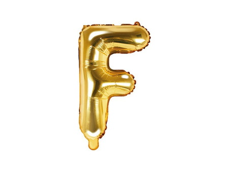Foil balloon Letter F, 35cm, Gold