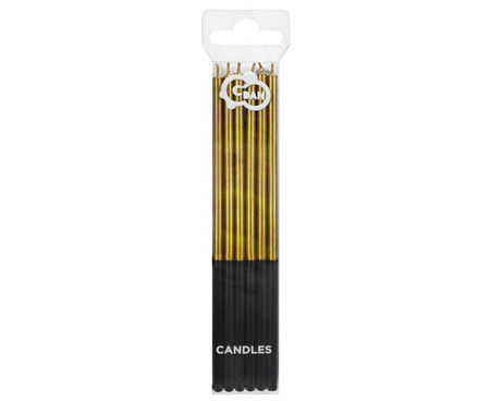 Birthday candles Gold Platinum, 14.5 cm, 6 pcs