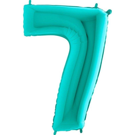 Number 7 Foil Balloon Tiffany, Mint - 102 cm Grabo