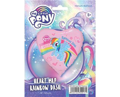 Folienballon - mein kleines Pony-Pony, Regenbogen-Dash-Herz, 46 cm