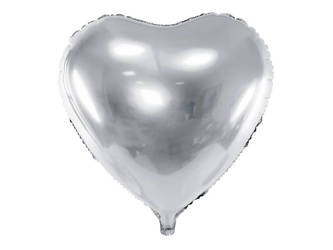Folienballon Herz 45cm, silber