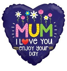 Foil balloon round, "MUM I Love You", 46 cm