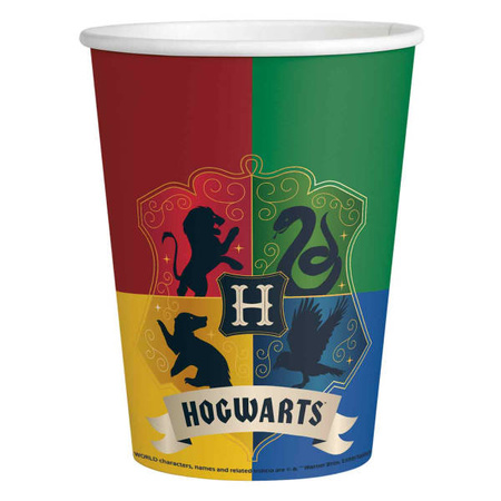 Paper cups Harry Potter, Hogwarts Houses, 8 pcs.