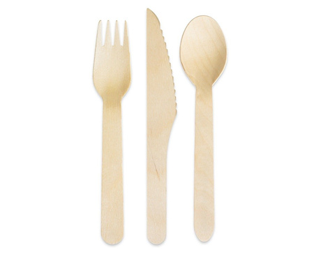 Eco Wooden cutlery, mix of 6