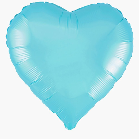 Foil balloon light blue heart, 23cm, 3 pcs