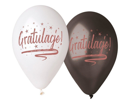 Latex balloons, congratulations, 33 cm, 5 pcs.