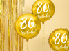 Folienballon, 80. Geburtstag, Gold, Durchmesser 45 cm