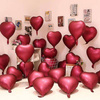 Folie Herz Ballon, matt rot, 46 cm