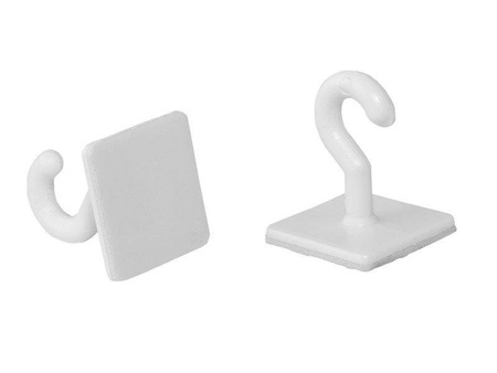 Hooks, adhesive, plastic, capacity of 1 kg (1 op. / 20 pieces).