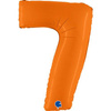 Folienballon Nummer 7, matt orange, 102cm Grabo