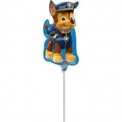 Folienballon 'Paw Patrol' - Chase, 30 cm auf dem Stock