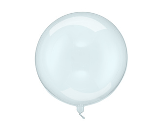 Round Crystal Bobo Balloon, Transparent Blue, 40 cm