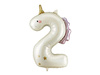 Folienballon Zahl 2 Einhorn Creme Roségold 93cm