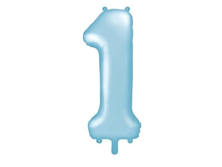 The number 1 Foil balloon, 86cm, light blue