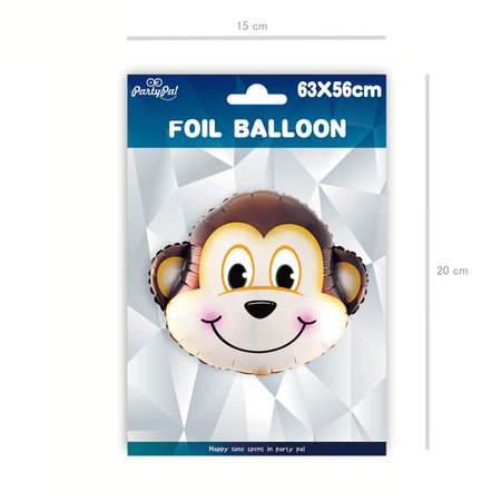 Foil balloon monkey, 63 x 56 cm