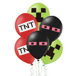 Ballonset mit Minecraft-Druck, 30 cm, 12 Stück