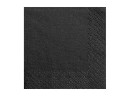 Dreischichtige Servietten, Schwarz, 33x33cm (1 Pk. / 20 Stk.)