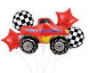 Foil balloons - Monster Truck, Happy Birthday set 5 pcs.