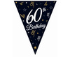 Papiergirlande, Flaggen, Schwarze Bunting, 60. Geburtstag, 270 cm