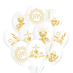 Balloons First Holy Communion IHS chalice 30cm, 10 pcs.