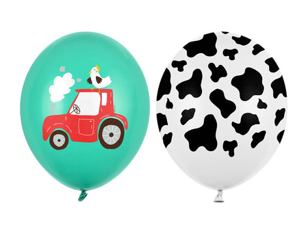 Balloons latex farm, cow patches 30cm, 50 pieces