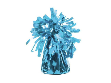 The weight to balloons, foil, blue