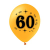 A set of balloons for 60th birthday, black and gold, 30cm, 10pcs