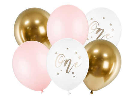 Balloons of Latex One, Pastel Pale Pink, one 30cm, 6 pcs