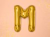 Foil balloon letter M 35cm, gold