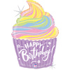 Foil balloon Happy Birthday Pastel Cupcake, 69cm