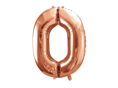 Foil balloon digit '0', 86cm, pink gold