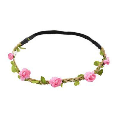 Head wreath, with flowers, on elastic