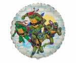 Runder Folienballon – Ninja Turtles, 18" / 46 cm – Flexmetal