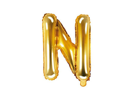 Foil balloon letter N 35cm, gold