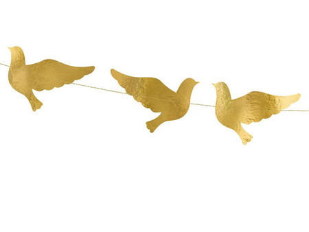 Girlande Tauben, Gold, 112cm