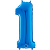 Foil Balloon Number 1 Blue, 66 cm Grabo