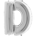 Folienballon Buchstabe D, 40 ', Silber