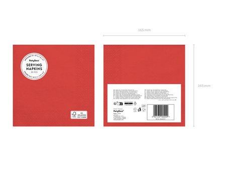 Paper napkins Dark Red 33x33cm 20pcs