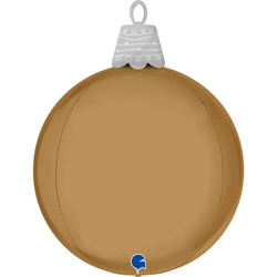 Foil Balloon, Bauble, Brown, Gold, Champagne, 4D, Sphere, 53 cm
