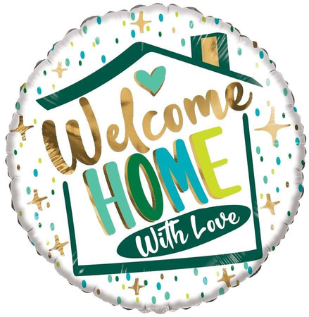 Eco Balloon Foil Welcome Welcome Home, Round 46cm