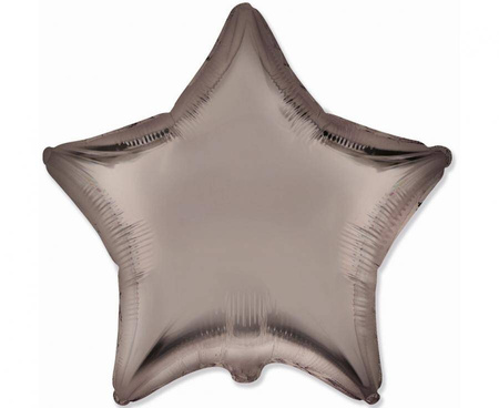 Folienballon, Stern, Graubraun, 45cm, Flexmetal