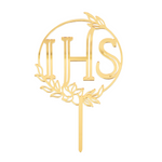 First Communion Topper IHS Mirror Gold 1 pcs