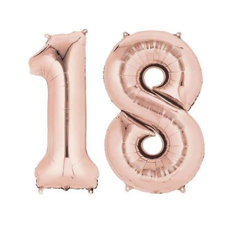 Foil balloons set of 18 digits Birthday Rose Gold rose gold, 86cm