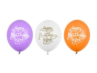 Latex balloons Happy Birthday to You 30cm, 50 pieces