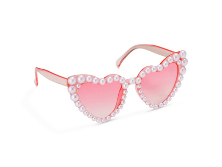 Heart-Shaped Glasses with Pearls, Pink