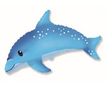 Foil balloon Sweet Dolphin, blue- 70cm