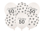 Ballons 30 cm, Set zum 50. Geburtstag, Pastell Off-White