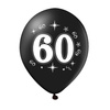 A set of balloons for 60th birthday, black and gold, 30cm, 10pcs