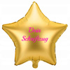 Balon in Form eines Sterns, Gold, mit individuellem Aufdruck.